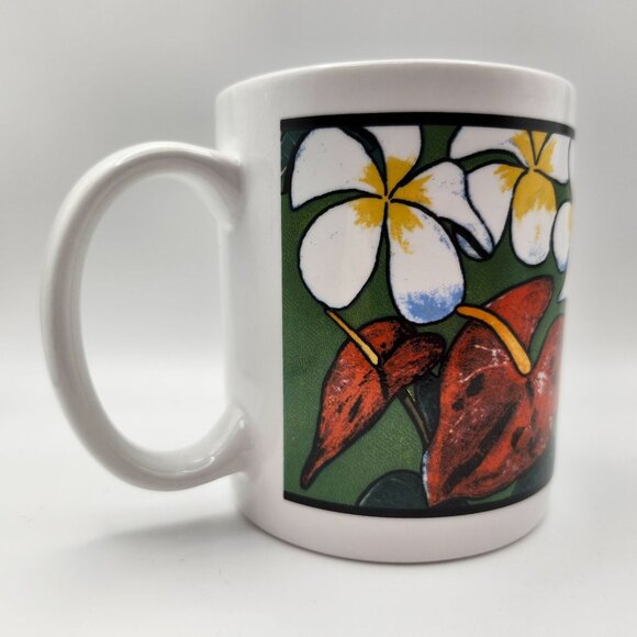 Vintage 1998 RBCI Hawaii Coffee Mug 12oz Plumeria Hibiscus Bird Of Paradise - Picture 4 of 9